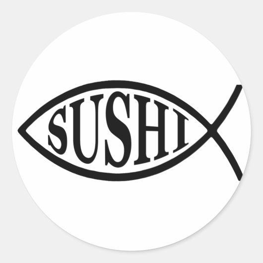 Sticker Rond Poisson Sushi (Devant)