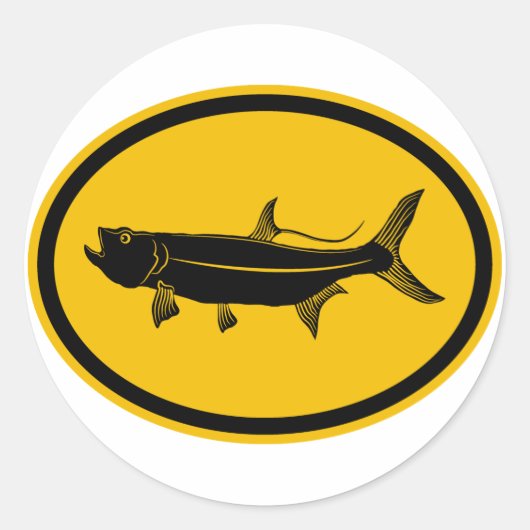 Sticker Rond Poisson Tarpon (Devant)