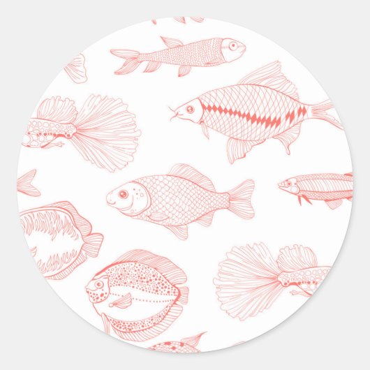 Sticker Rond Poissons (Devant)