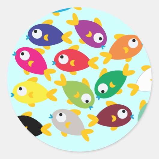 Sticker Rond Poissons (Devant)