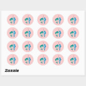 Sticker Rond Poissons Amoureux (Feuille)