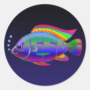 Sticker Rond Poissons de Jésus