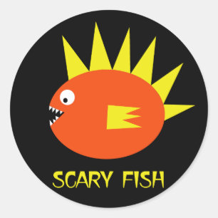 Sticker Rond Poissons effrayants !