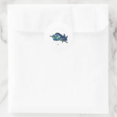 Sticker Rond Poissons en colère poisson avec du bâton (Sac)