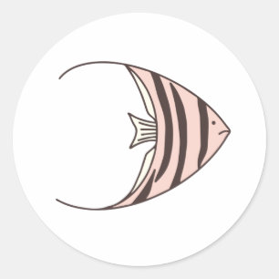 Sticker Rond Poissons mignons