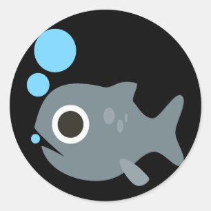 Sticker Rond Poissons mignons d'Emoji