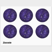 Sticker Rond Poissons pourpres Zodiac | Horoscope d'astrologie  (Feuille)