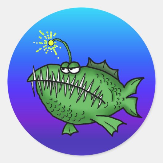 Sticker Rond Poissons Toothy (Devant)