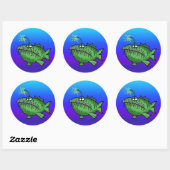 Sticker Rond Poissons Toothy (Feuille)