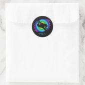 Sticker Rond Poissons Zodiac noir (Sac)
