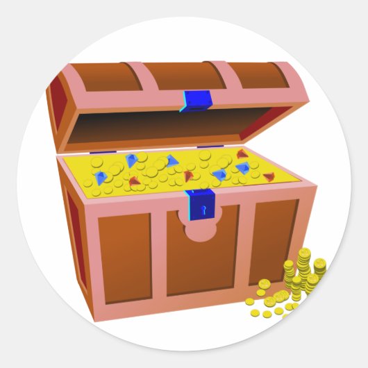 Sticker Rond Poitrine Au Trésor Pirate (Devant)