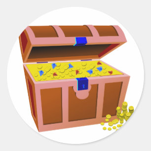 Sticker Rond Poitrine Au Trésor Pirate