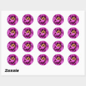 Sticker Rond poitrine rose fuchsia brillante et jolie (Feuille)