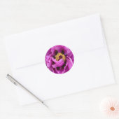Sticker Rond poitrine rose fuchsia brillante et jolie (Enveloppe)
