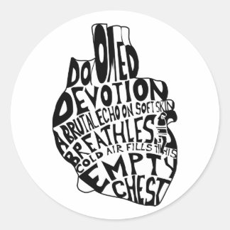 Sticker Rond poitrine vide : coeur anatomique