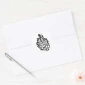 Sticker Rond poitrine vide : coeur anatomique (Enveloppe)