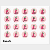 Sticker Rond Poivre Chaud Pink Chili (Feuille)