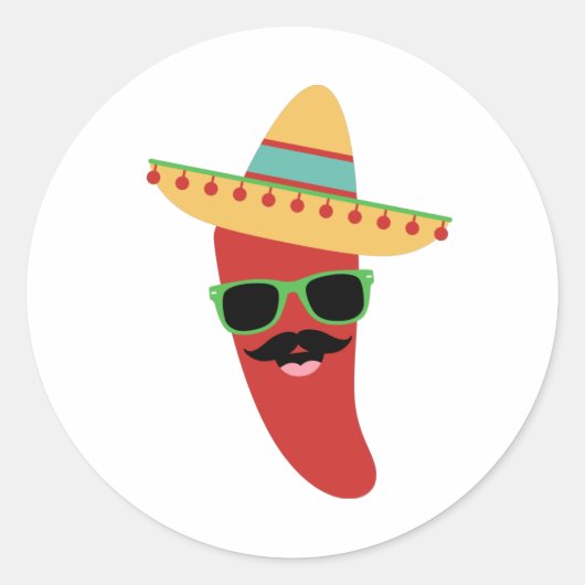 Sticker Rond Poivre mexicain (Devant)