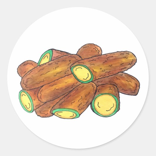 Sticker Rond Poivron de Jalapeño frit vert Jalapeno chaud poivr (Devant)