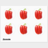 Sticker Rond Poivron rouge (Feuille)