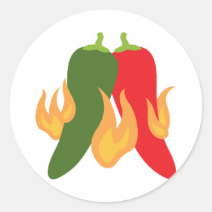 Sticker Rond Poivrons chics