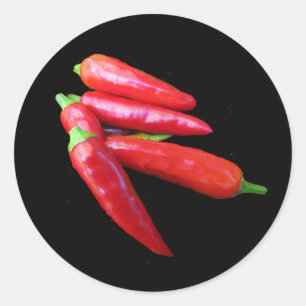 Sticker Rond Poivrons de piment fort