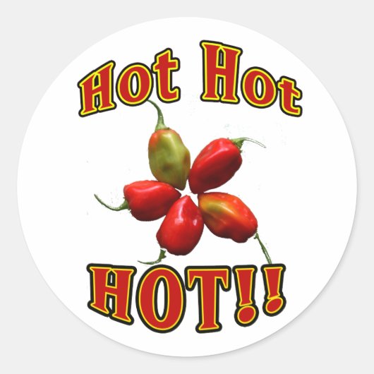 Sticker Rond Poivrons Habanero Hot Hot Star (Devant)
