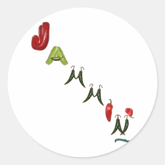 Sticker Rond Poivrons Jammin'Chili (Devant)