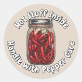 Sticker Rond Poivrons séchés Pot (Devant)