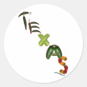 Sticker Rond Poivrons texans (Devant)