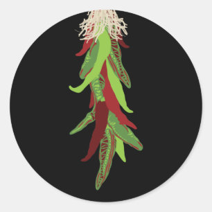 Sticker Rond poivrons verts
