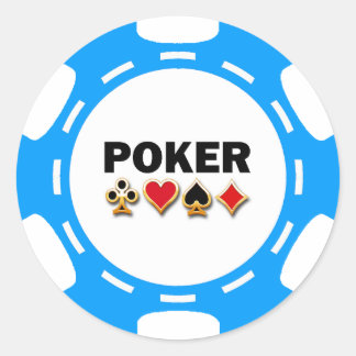 STICKER ROND POKER BLEUE ET BLANC