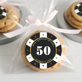 Sticker Rond Poker Chip 50e fête d'anniversaire