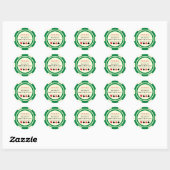 Sticker Rond Poker Chip Casino Anniversaire Blanc Rouge Vert (Feuille)