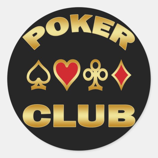 STICKER ROND POKER CLUB (Devant)