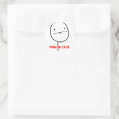 Sticker Rond Poker face - mème (Sac)
