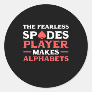 Sticker Rond Poker Le Joueur Fearles Spades