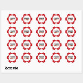 STICKER ROND POKER ROUGE ET BLANC (Feuille)