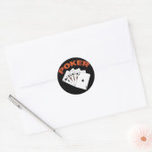 STICKER ROND POKER ROYAL FLUSH (Enveloppe)