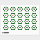 STICKER ROND POKER VERT ET BLANC (Feuille)