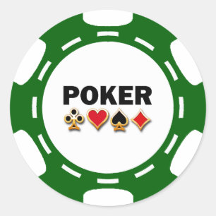 STICKER ROND POKER VERT ET BLANC