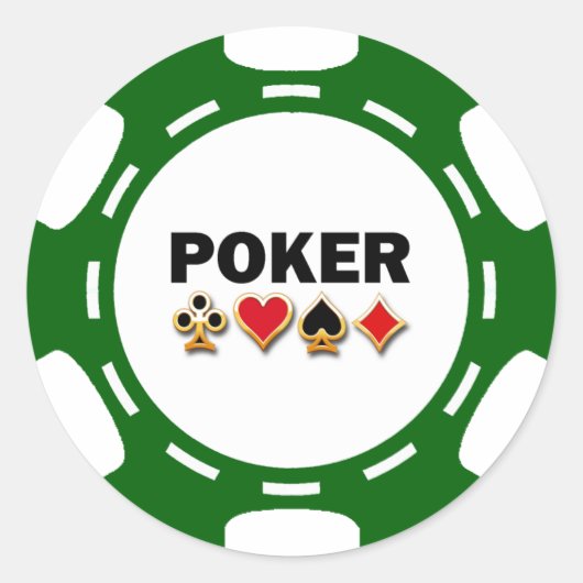 STICKER ROND POKER VERT ET BLANC (Devant)