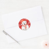 Sticker Rond polaire en a santa cap - snowflaw white (Enveloppe)