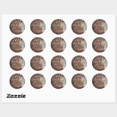 Sticker Rond Polaire Rustique Mason Jar & Lumières Mariage Merc (Feuille)