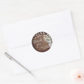 Sticker Rond Polaire Rustique Mason Jar & Lumières Mariage Merc (Enveloppe)