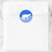 Sticker Rond Polar Bear Mom and Cub Peinture - Wildlife Art (Sac)