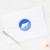 Sticker Rond Polar Bear Mom and Cub Peinture - Wildlife Art (Enveloppe)