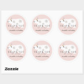 Sticker Rond Polar Bear Winter Wonderland Rose Anniversaire (Feuille)