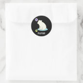 Sticker Rond Polar Ours Funny Science Pun Dark BG (Sac)