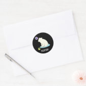 Sticker Rond Polar Ours Funny Science Pun Dark BG (Enveloppe)